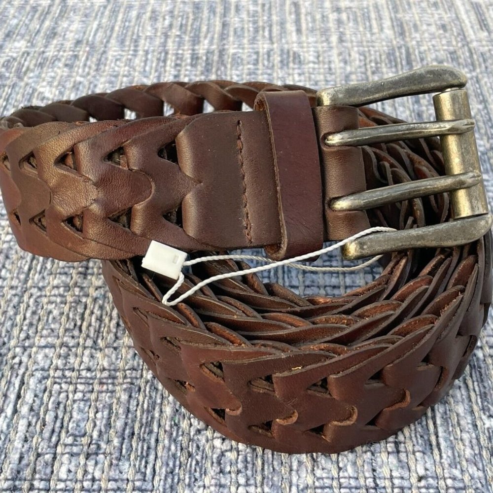 Jeanswest Cuir Vertiable Belt Genuine Leather Braided Waistband Unisex Size 36 - Picture 2 of 12
